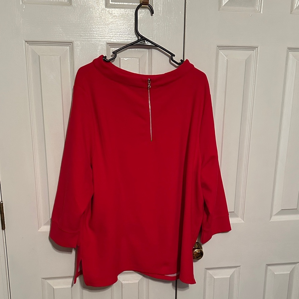 Talbots Vibrant Red Women's Ribbed Top - Picture 4 of 5
